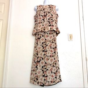 Charter Club 100% Silk Skirt Set Sleeveless Shell